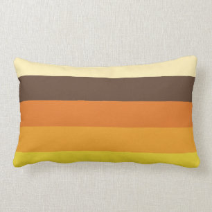 Coussin Rectangle motif rayé les années 70 rétro de couleur