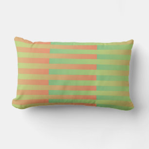 Coussin Rectangle Motif rayé orange vert