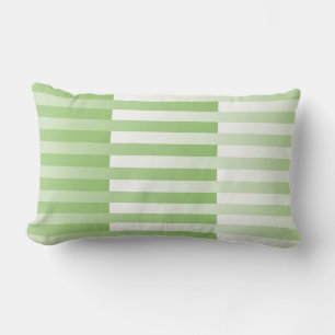 Coussin Rectangle Motif rayé vert blanc