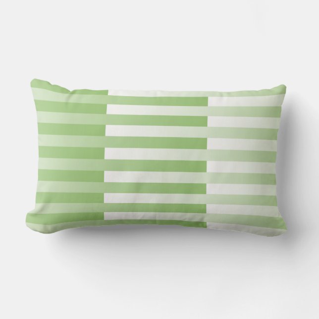 Coussin Rectangle Motif rayé vert blanc (Recto)