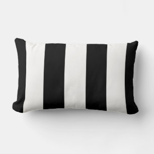 Coussin Rectangle Motif rayures blanches et noires larges et gras mo