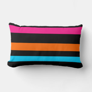 Coussin Rectangle Motif Rayures Néon