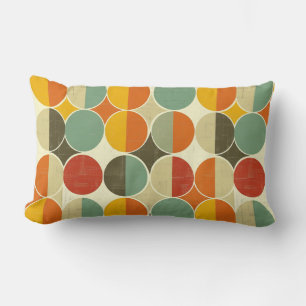 Coussin Rectangle Motif répétitif carré moderne orange, sauge, vert,