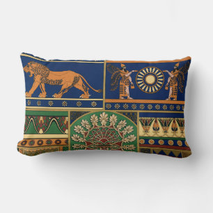 Coussin Rectangle Motif rétro assyrien