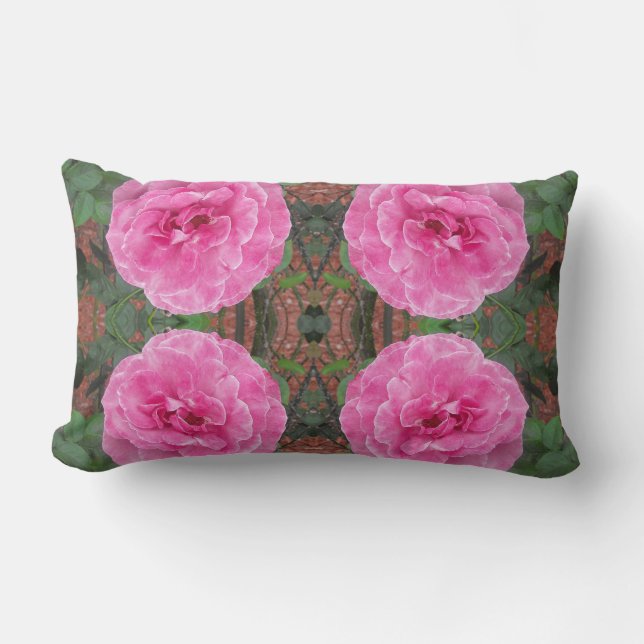 Coussin Rectangle Motif rose (Recto)