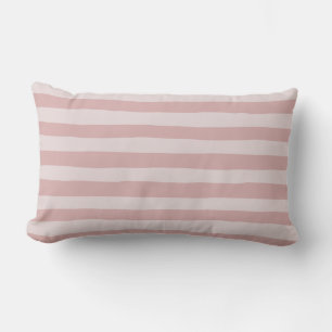 Coussin Rectangle Motif rose en bande deux belles nuances de rose