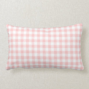 Coussin Rectangle Motif rose et blanc En vichy