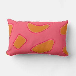 Coussin Rectangle Motif rose orange et rouge tropical d'imaginaire