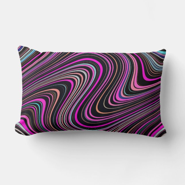 Coussin Rectangle Motif rose violet magenta (Recto)