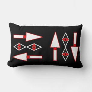 Coussin Rectangle Motif rouge et noir, inspiration tendance