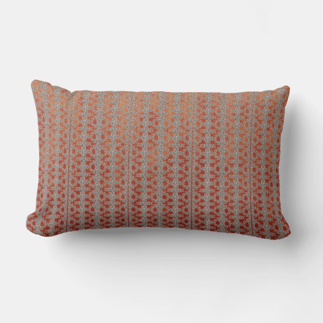 Coussin Rectangle Motif rouge et orange d'Ombre (Recto)