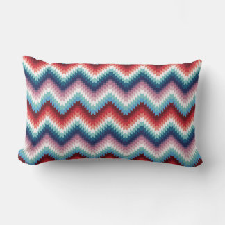 Coussin Rectangle Motif sans couture à chevron zigzag rose bohème et