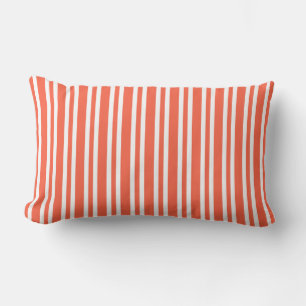 Coussin Rectangle Motif sans couture à rayures blanches corail