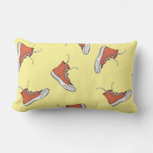 Coussin Rectangle Motif sans couture avec baskets rouges vintages, m