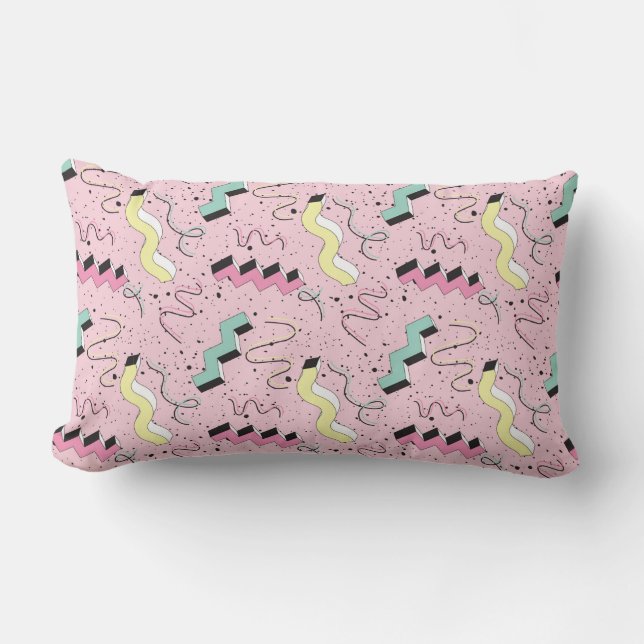 Coussin Rectangle Motif sans couture dans un style rétro abstrait et (Recto)