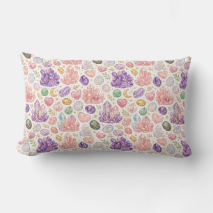 Coussin Rectangle Motif sans couture de pierres précieuses féminines