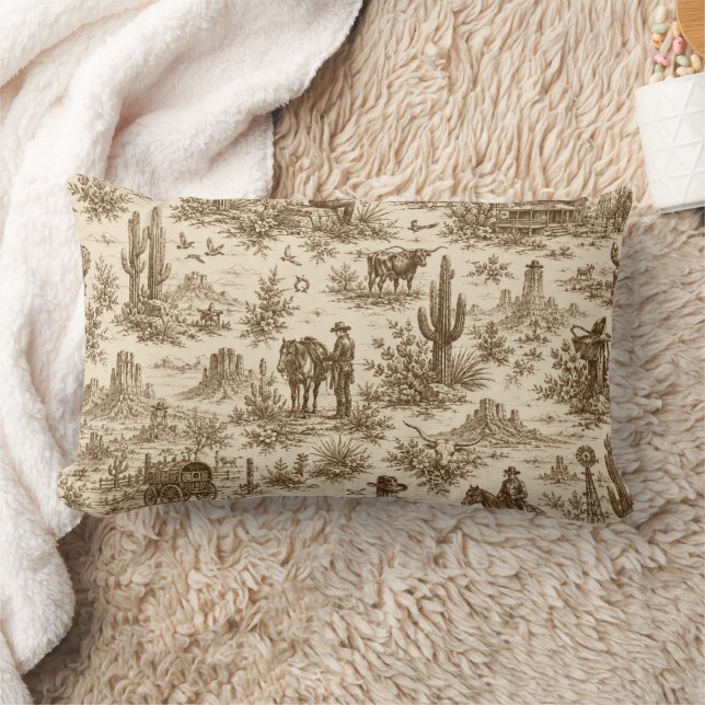 Coussin Rectangle Motif sans couture de toile du désert occidental v (Couverture)