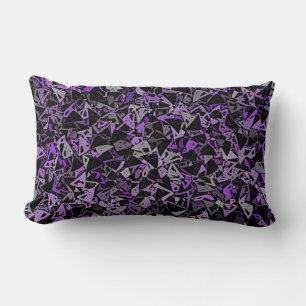 Coussin Rectangle Motif sans couture de triangle gris violet noir