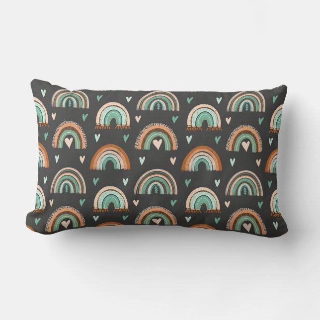 Coussin Rectangle Motif sans couture des coeurs dessinés à la main e (Recto)