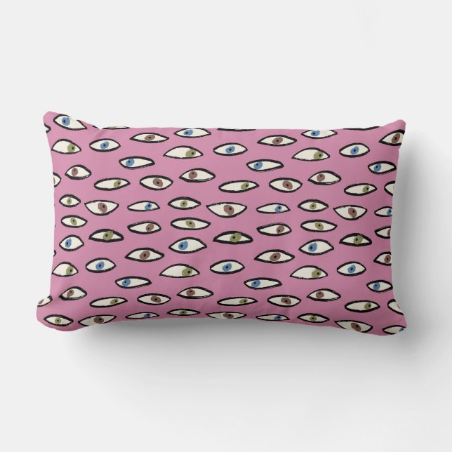 Coussin Rectangle Motif sans couture des yeux, arrière - plan avec d (Recto)