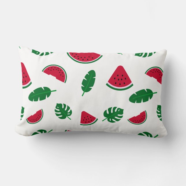Coussin Rectangle Motif sans couture d'été de pastèque tropicale (Recto)