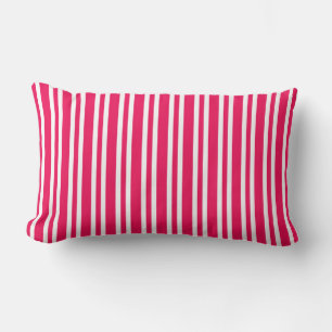 Coussin Rectangle Motif sans fin à rayures roses et blanches