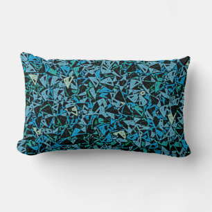 Coussin Rectangle Motif sans fin de triangle bleu vert noir