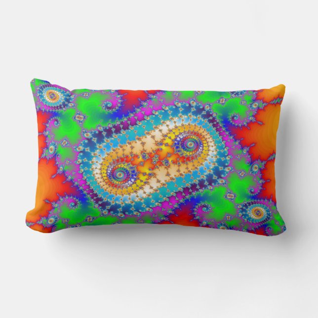 Coussin Rectangle Motif spiral coloré (Recto)