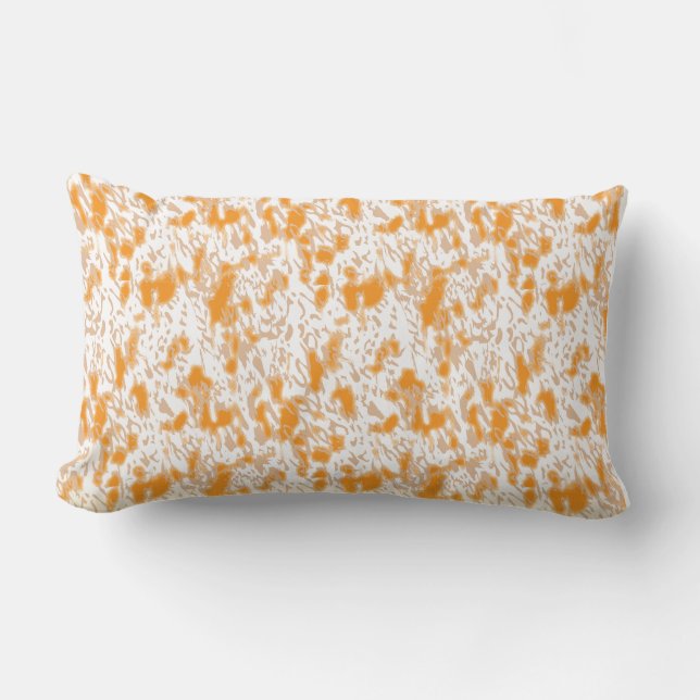 Coussin Rectangle Motif textile avec orange et gol vibrants (Recto)