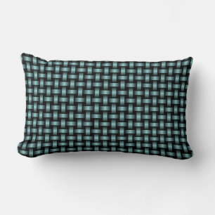 Coussin Rectangle Motif Tissé Bleu Noir