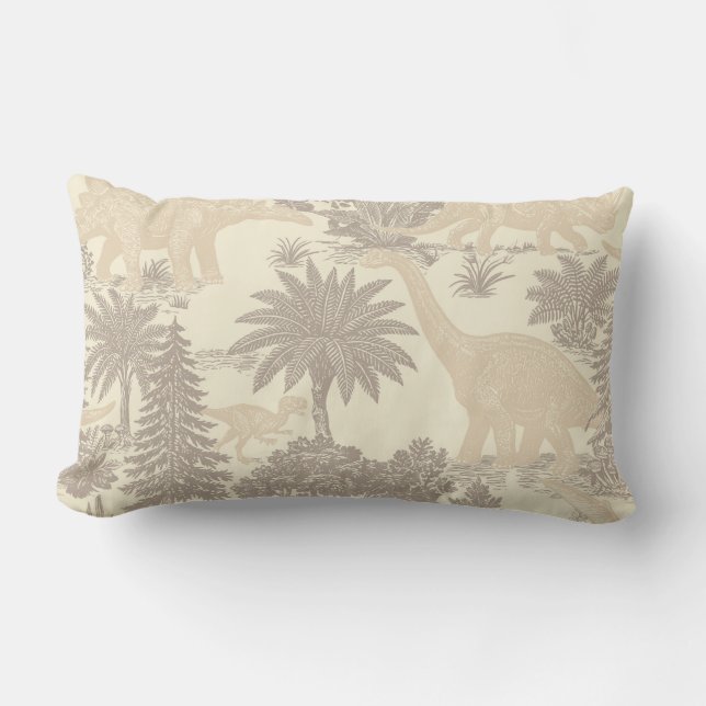 Coussin Rectangle Motif Toile Dinosaure Vintage (Recto)