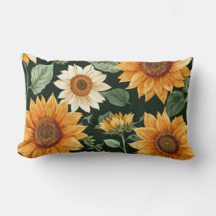 Coussin Rectangle Motif Tournesol Vintage Terracotta Bohème