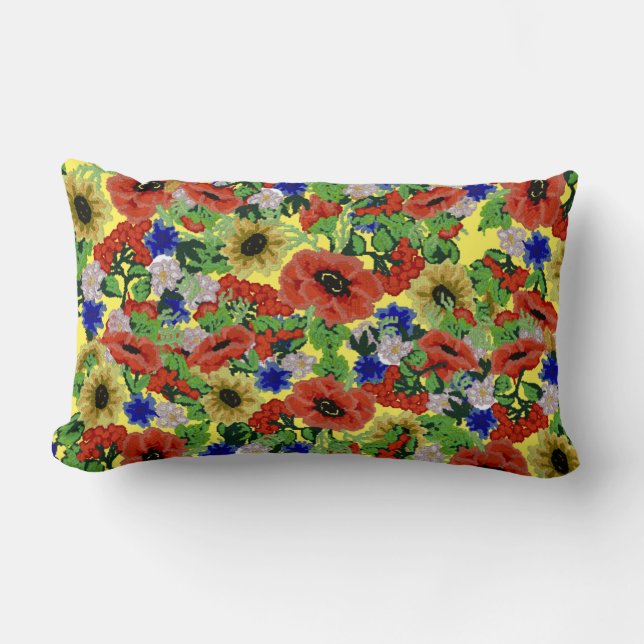 Coussin Rectangle Motif traditionnel, Motif traditionnel roumain T-S (Recto)