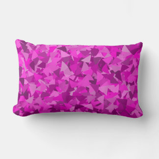 Coussin Rectangle Motif Triangle Rose Violet