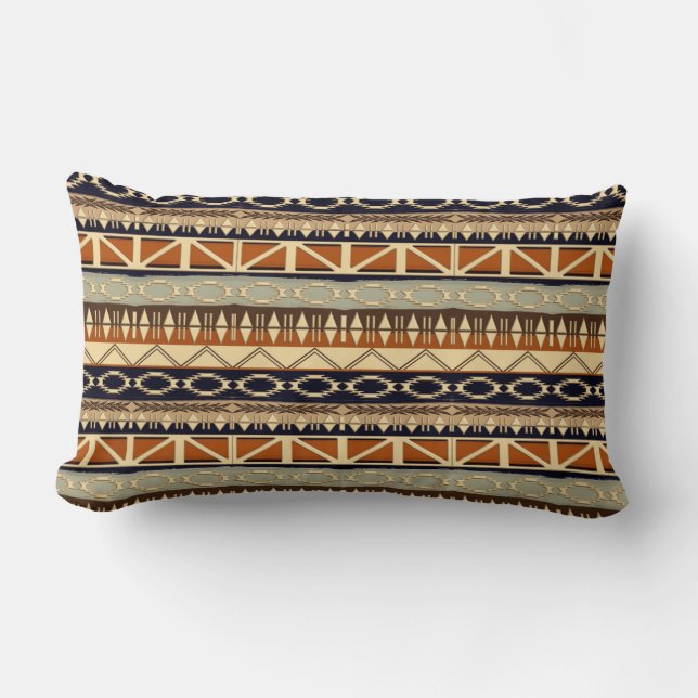 Coussin Rectangle motif tribal africain ethnique (Recto)