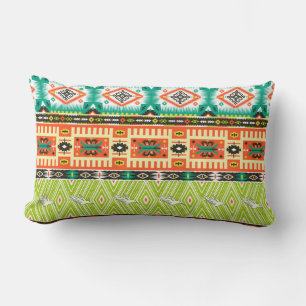 Coussin Rectangle Motif tribal transparent avec éléments géométrique