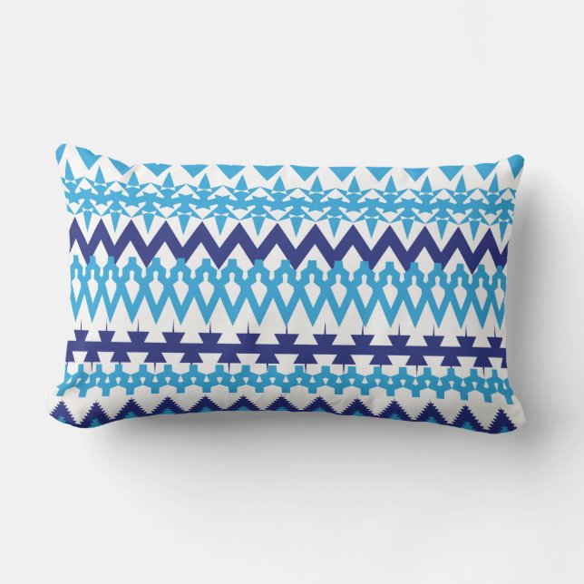 Coussin Rectangle Motif tribal turquoise audacieux de Chevron de (Recto)