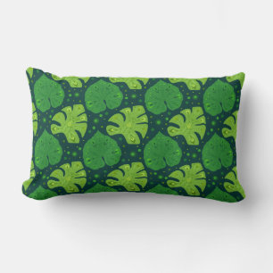 Coussin Rectangle Motif tropical avec liana et feuilles monstères