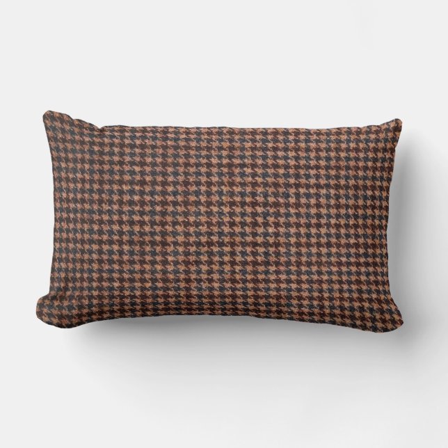 Coussin Rectangle Motif tweed marron (Recto)