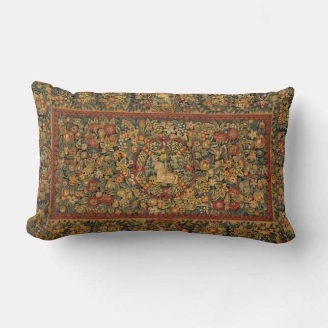 Coussin Rectangle Motif Unicorne Floral (Recto)