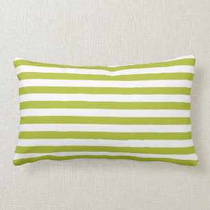 Coussin Rectangle Motif vert et blanc de rayure