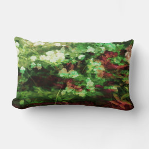 Coussin Rectangle Motif vert rouge frais d'art de fleur. Concept de