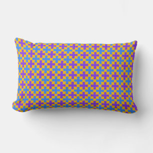 Coussin Rectangle Motif vibrant Fiesta violet, bleu, orange