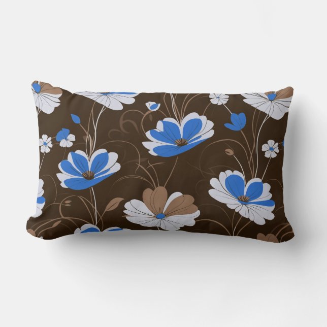 Coussin Rectangle motif vintage, design floral élégant (Recto)