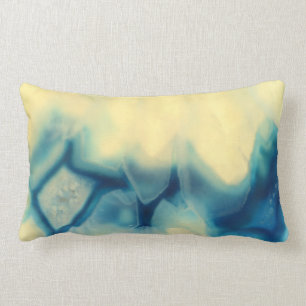 Coussin Rectangle Motifs crèmes bleus de cristal de Geode d'agate d