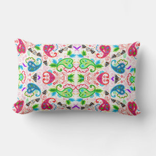 Coussin Rectangle Motifs de fleurs décoratives colorées mignonnes