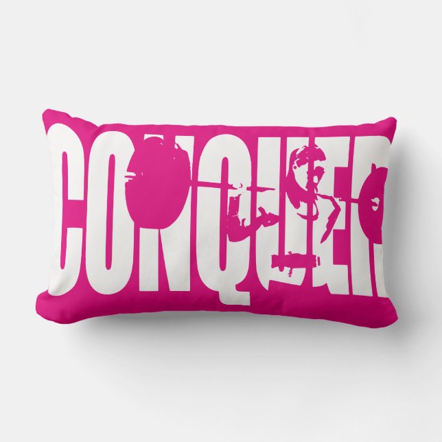 Coussin Rectangle Motivation pour le poids féminin - CONQUER (Recto)