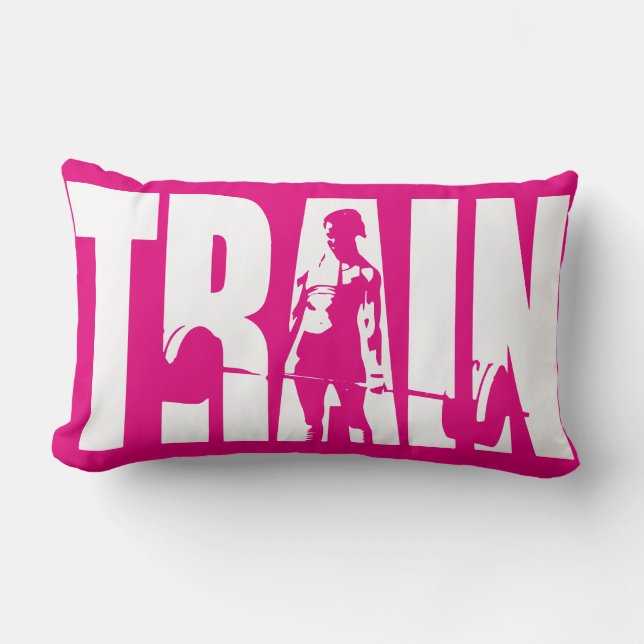 Coussin Rectangle Motivation pour l'haltérophilie des femmes - TRAIN (Recto)