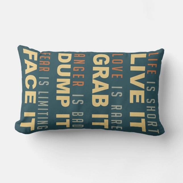 Coussin Rectangle Motivational Life Conseil jeter l'oreiller (Recto)