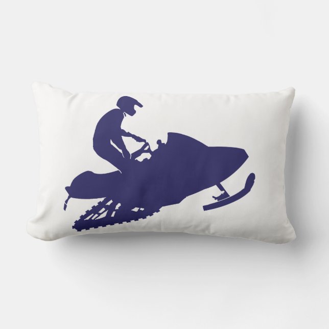 Coussin Rectangle Motoneige Motoneige Bleu (Recto)